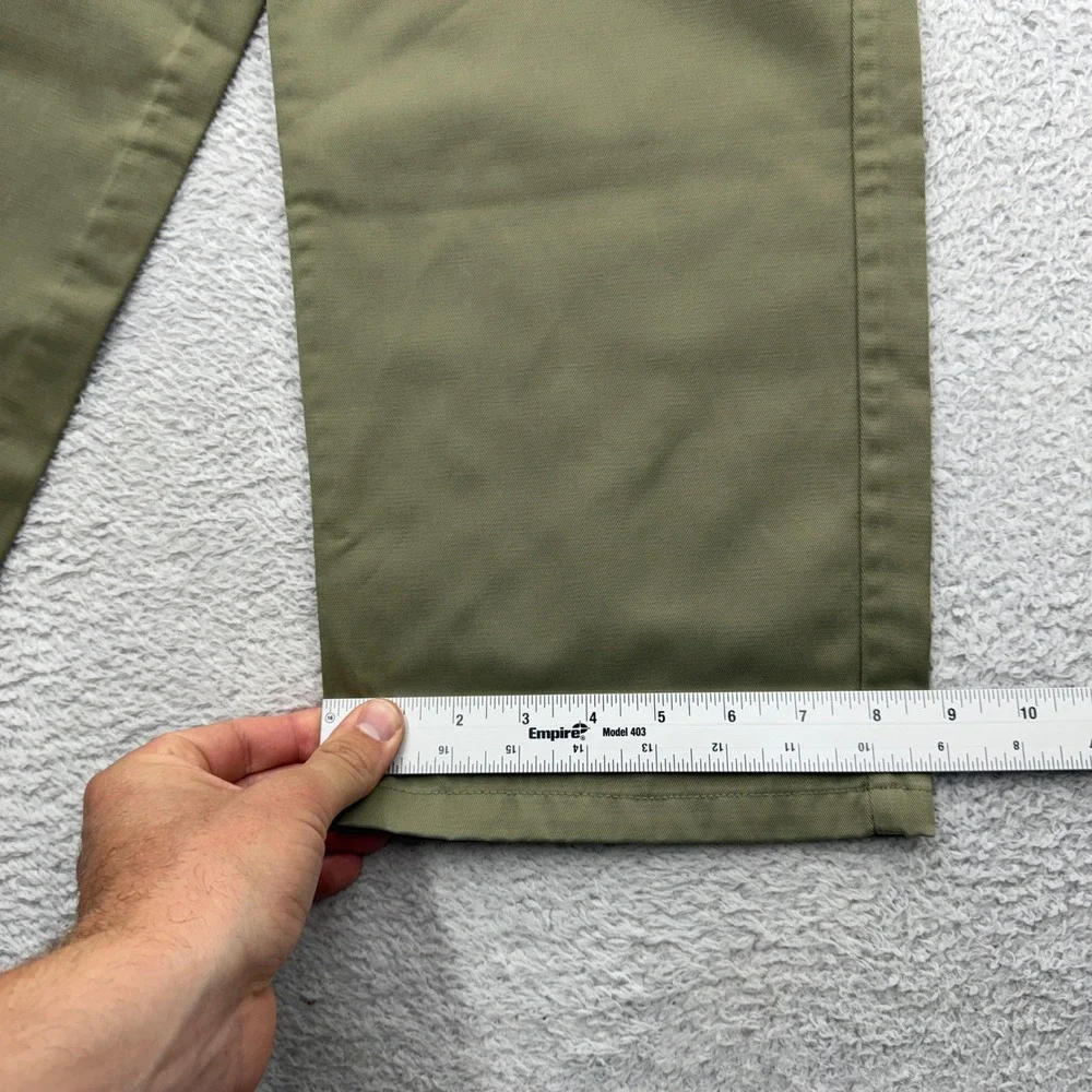 J. Crew Mens Olive Green Cotton Nylon Zipper Cargo Flight Pants 34x32 Vintage